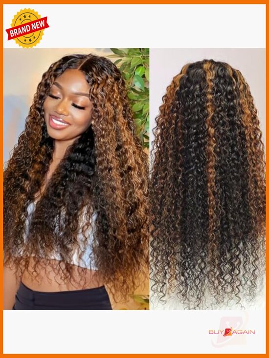 Glueless Curly Human Hair Wig 5x5 Lace Front Pre-Plucked Pre-Cut main image 5